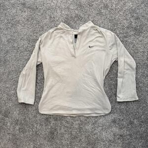 Nike Dri-FIT Pullover Womens Small Beige Long Sleeve Running Shirt Top